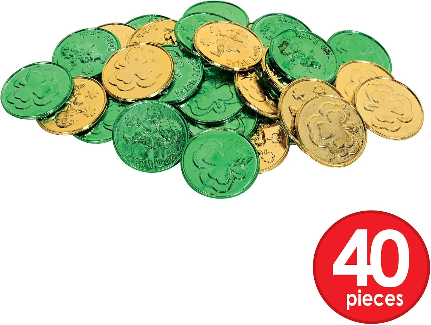 Beistle Lucky Leprechaun Coins Green & Gold St Patrick's Day 40 Pack image 3