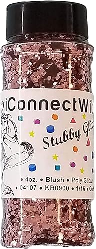iConnectWith Glitter Rubor oro rosa, brillo de poliéster rebozado Multiuso para manualidades, decoraciones, arte de uñas, maquillaje, vasos, arte
