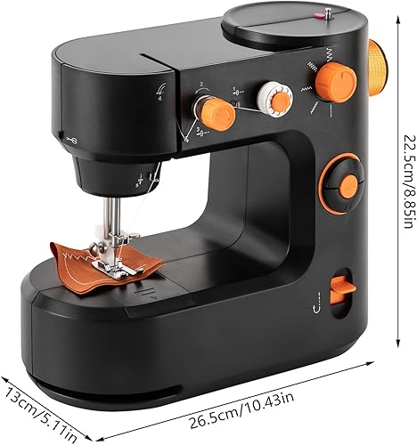 Miniatura 2 de Mini máquina de coser portátil de doble velocidad para principiantes, kit de máquinas de coser eléctricas con luz y kit de accesorios de costura