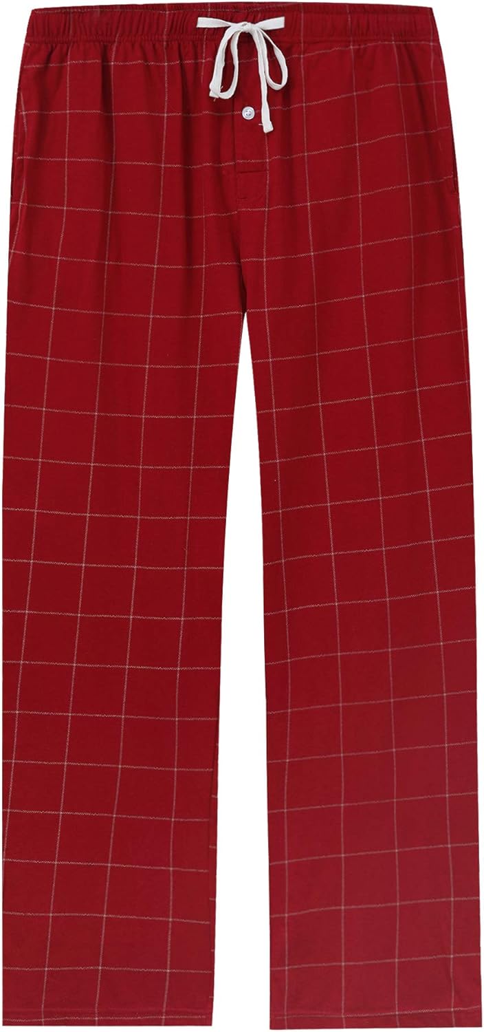 Vulcanodon Mens Cotton Pajama Pants, Lightweight Sleep Pants for Men