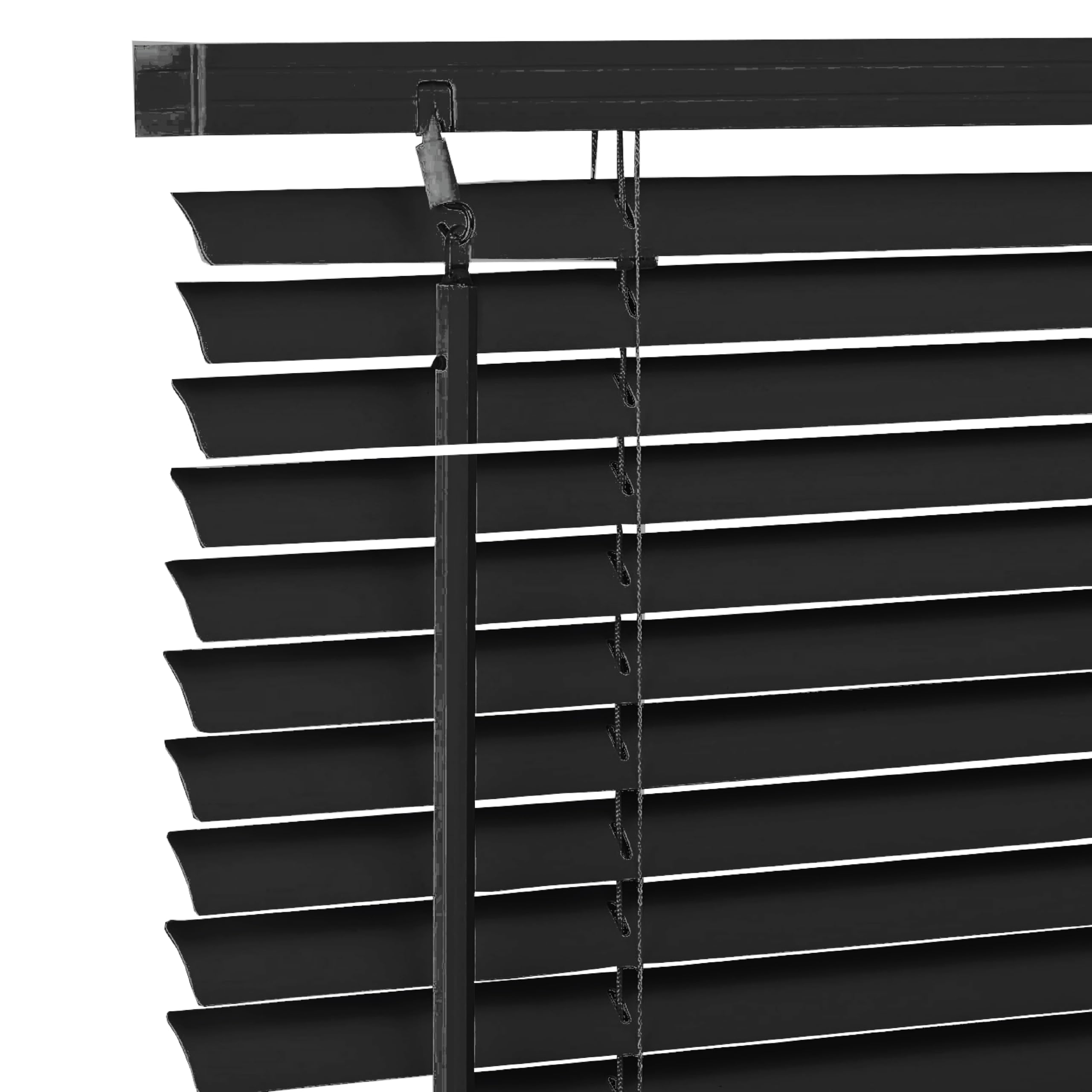 Ev Dekor Black Pvc Venetian Blinds For Windows Treatment Shutters 25Mm Slats Complete Child Safe Fittings – Easy Fit Trimmable Window Venetian Blind W105cm X L150cm
