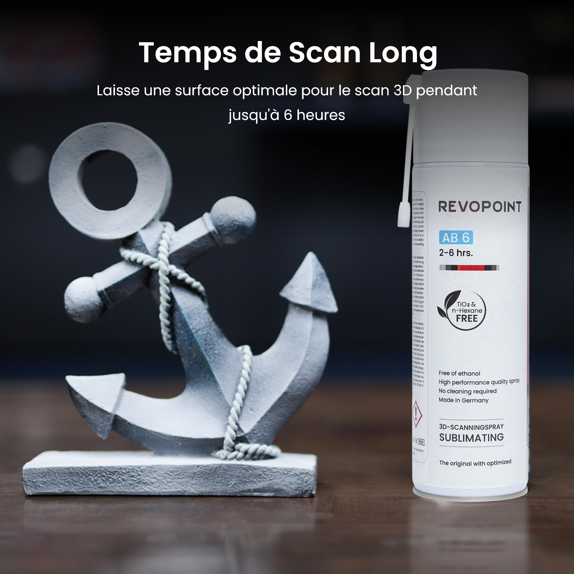 Revopoint MetroY Ultra 3D-Scanner & 3D Scanning Spray, 0,01 mm präziser Blauer Laser, 90 FPS Highspeed