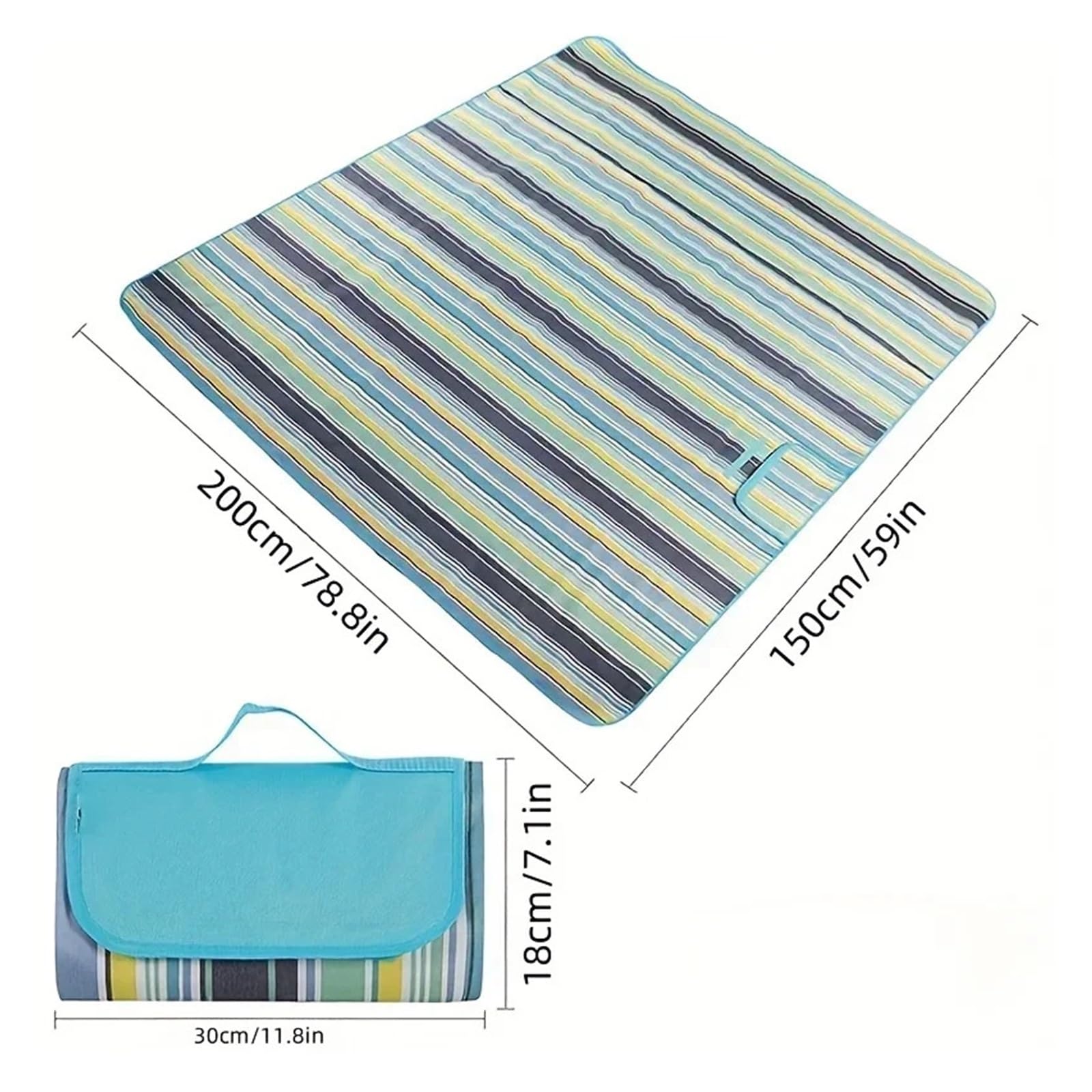 Generico Tappetino da campeggio impermeabile for esterni Coperta spiaggia portatile a prova di sabbia Tappetini pieghevoli compatibili for picnic nei parchi(C,150x200cm)