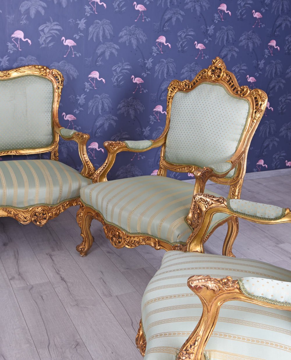 Salonmöbel Sitzgarnitur XXL Sitzmöbel Barock Sofa 4 Sessel Wohnzimmer Palazzo Exklusiv