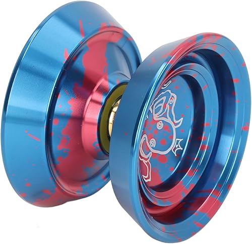 Miniatura 2 de Asixxsix Responsive Yoyo, Yoyo profesional de aleación de aluminio de metal con guante, 3 cuerdas y patrón de pulpo, repuesto avanzado de bola Yoyo