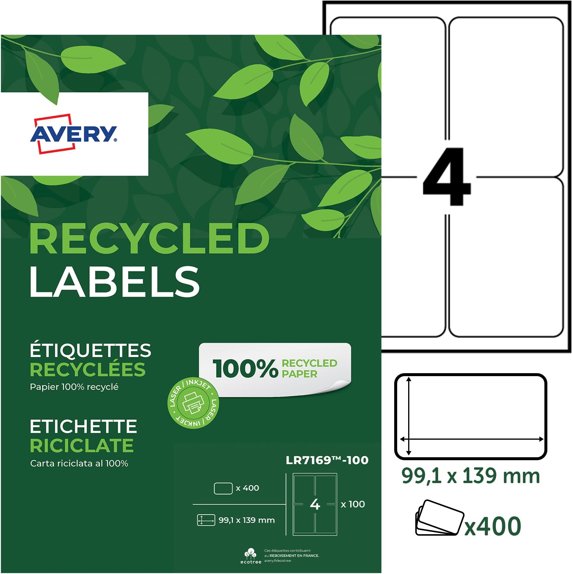 Boite De 200 Étiquettes Autocollantes Multi-Usages - Jaunes Fluo 210 X