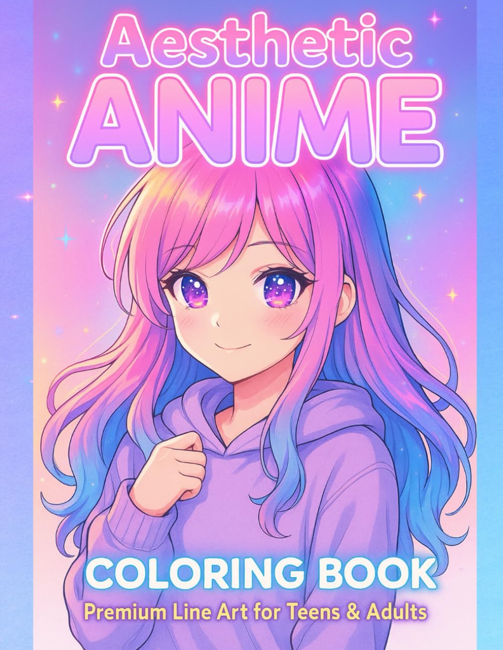 AESTHETIC ANIME GIRL: A Coloring Book of Beautiful Anime-Inspired Portraits