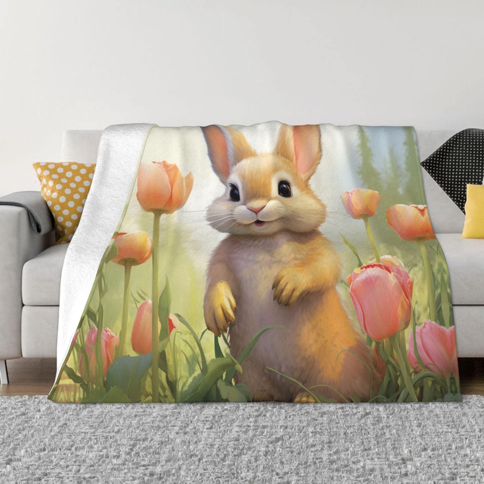 Couverture micro polaire lapin ultra douce pour des nuits tendres