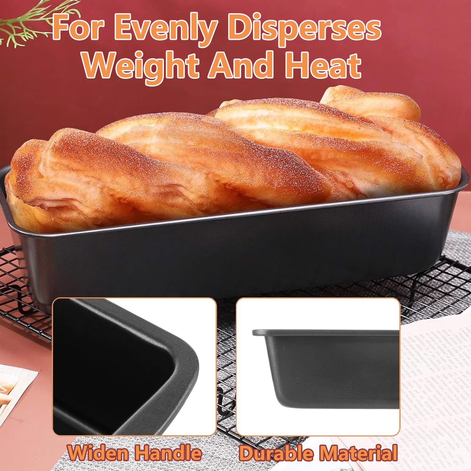 8 Pièces Moule à Pain,Moule Pain de Mie,Moules a Cake,Kit Patisserie,Corbeille a Pains,Banneton pour Pains,Moules Brioche,Accessoires de Cuisine Compris Baguette à MéLanger Brosse et Toile