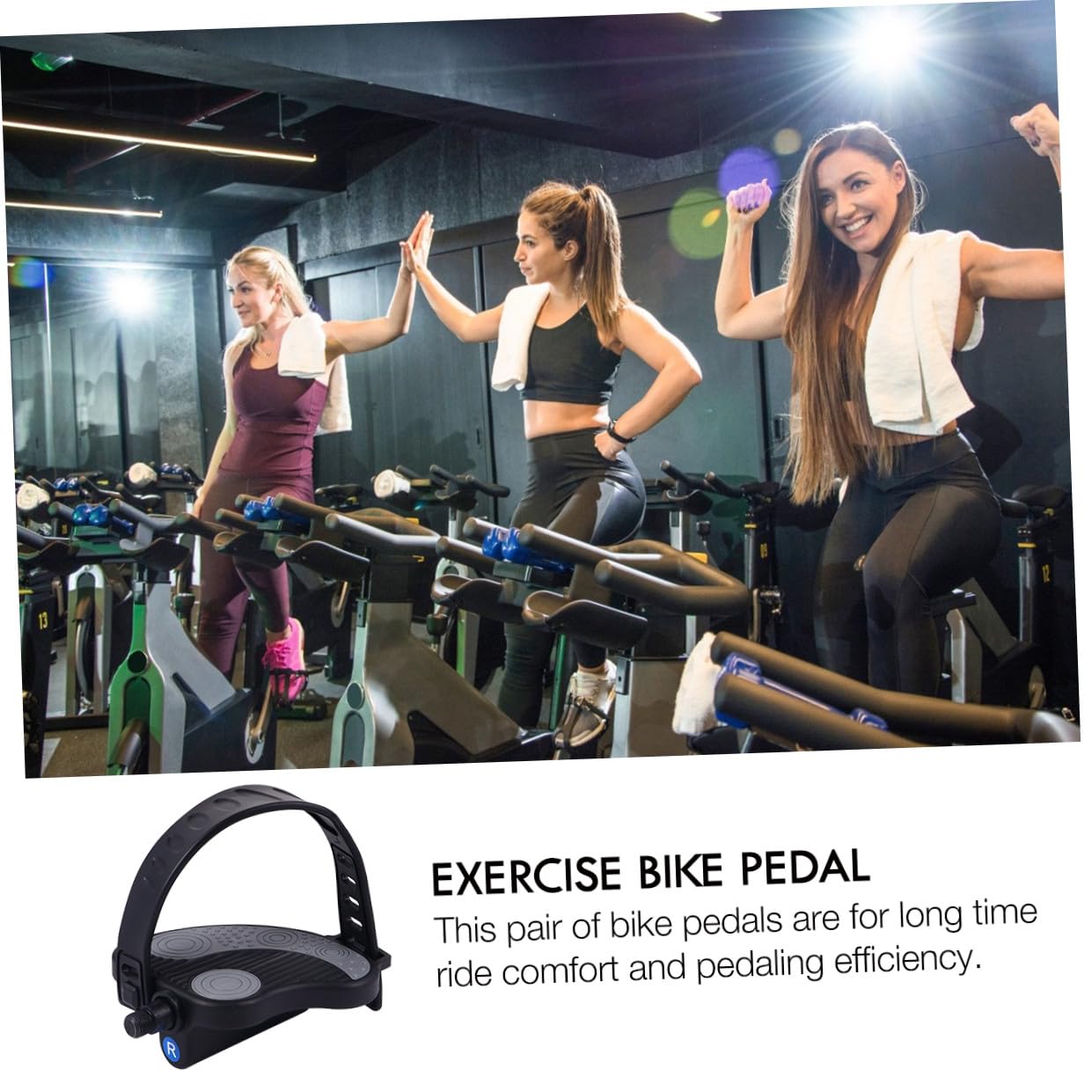 Pedales de Bicicleta Estática Fabricados en Plástico Resistente Abrasión con Correas Ajustables Modelo con Varios Estilos Compatibles con Bicicletas de Carretera y Montaña