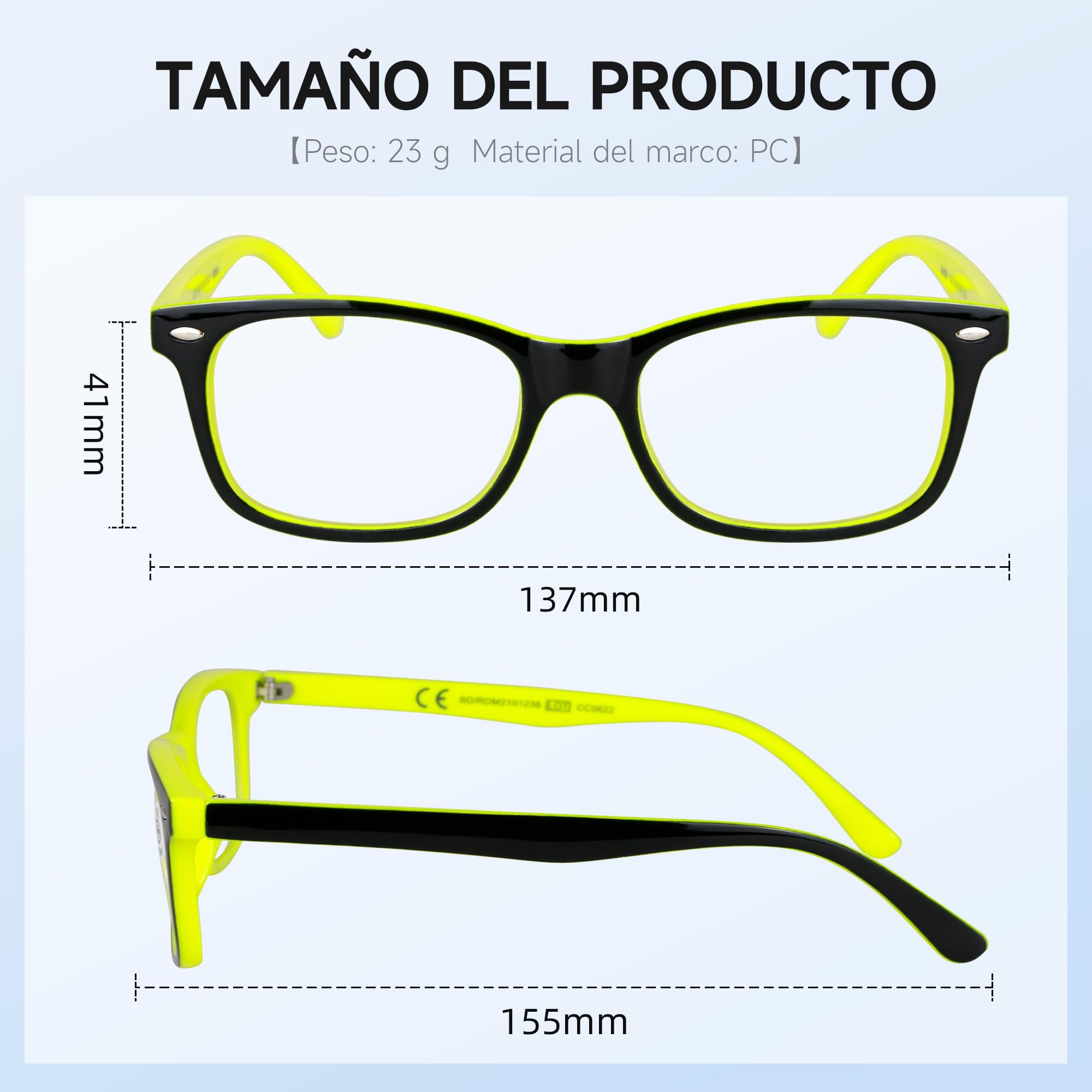 NEW VISION Gafas Presbicia Hombre, Estilo CláSico, Marcos Ligeros, ProteccióN UV400 Gafas De Lectura, Gafas Para Ordenador Hombre Mujer NV056(+2.50,Amarillo)