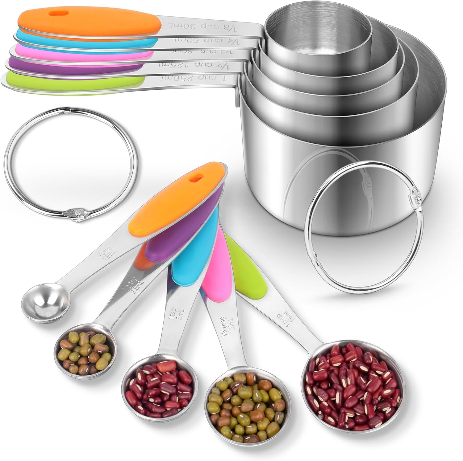 Measuring Cups and Spoons Set Stainless SteelMeasuring