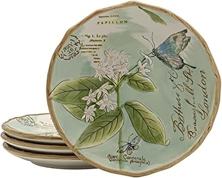 Fitz & Floyd Fitz and Floyd Toulouse Accent Salad Plates, Set of 4, 9-Inch, Green