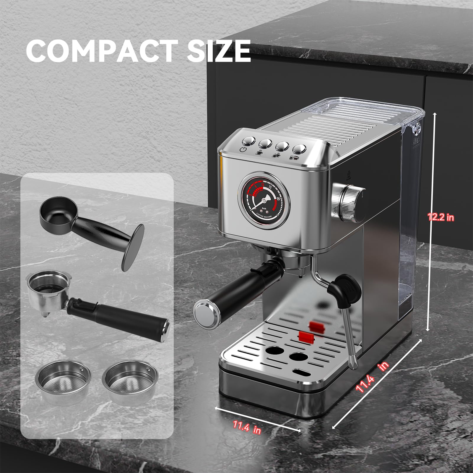 TINTALK EM623B Espresso Machine - Cafe Quality at Home -8 TINTALK EM623B Espresso Machine - Cafe Quality at Home -8