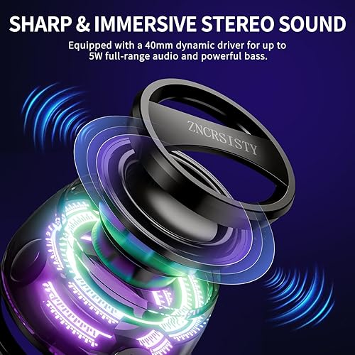 Miniatura 2 de Altavoz Bluetooth magnético G200 con luz RGB - Mini altavoz Bluetooth portátil, sonido estéreo de rango completo para 7 horas de reproducción, modo