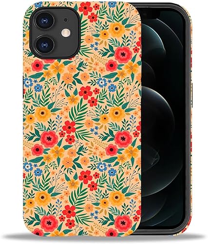Miniatura 39 de Funda para iPhone 11 Pro Max, flores rojas coloridas 2 en 1, carcasa rígida + silicona, a prueba de golpes, protección contra caídas compatible con
