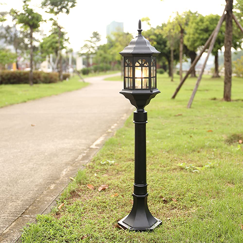 Mengjay Classic Street Light, Black Floor lamp, Rural Style Rural Residential 1 x E27, Ideal Choice for Gardens and terraces, Outdoor Lighting (D)