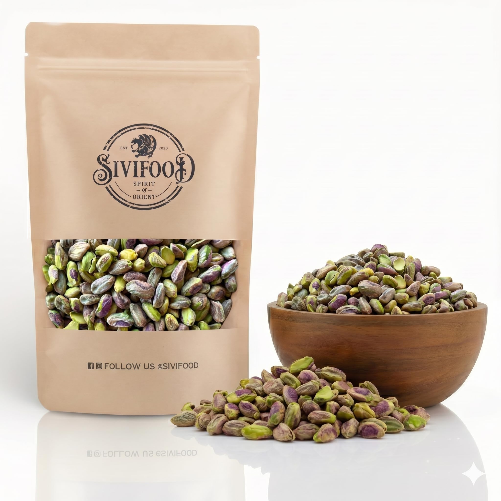 SIVIFOOD® Premium Pistazienkerne geschält [1kg] – Naturbelassene Pistazien ohne Schale in Premium Qualität – Ungesalzene & Ungeröstete Pistazienkerne – Vegan & vielseitig zum Backen, Kochen & Snacken
