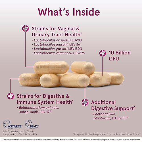 Miniatura 2 de Jarrow Formulas Fem-Dophilus Advanced - Suplemento probiótico para mujer - 10 mil millones de UFC - Apoya la salud vaginal del tracto urinario y