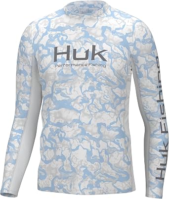 HUK Mens Icon X Pattern Long Sleeve Shirt, Performance Fishing Shirt