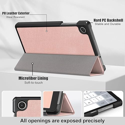 Miniatura 5 de DINGGUAGUA Funda para Lenovo Tab M8 Gen 4 2023, funda delgada y ligera para Lenovo Tab M8 4 generación Tablet TB300FU, oro rosa