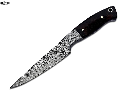 Miniatura 7 de PAL 2000 KNIVES Hecho a mano de acero de Damasco - Cuchillo con funda de cuero genuino - Nuevo patrón de hoja y mango - Borde afilado (6005)