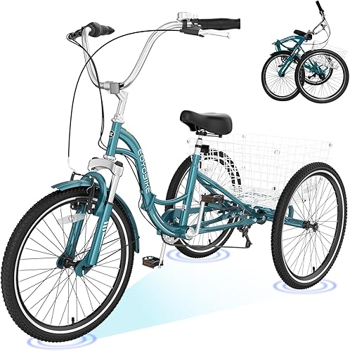 Miniatura 91 de ABORON Triciclo para adultos, bicicleta de 3 ruedas para adultos, triciclo para adultos, llantas de doble pared, triciclo para mujeres y hombres