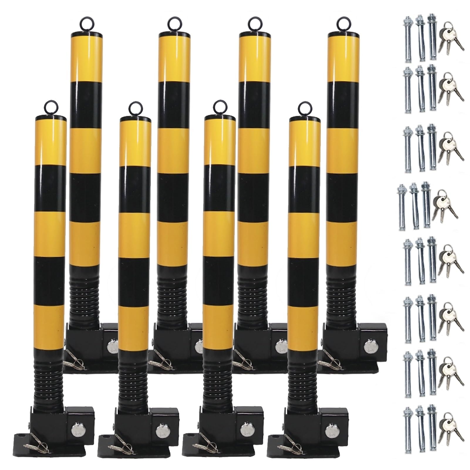 DUANHOZ Security Bollard - Reflective Barrier for Driveway and Private Parking Protection