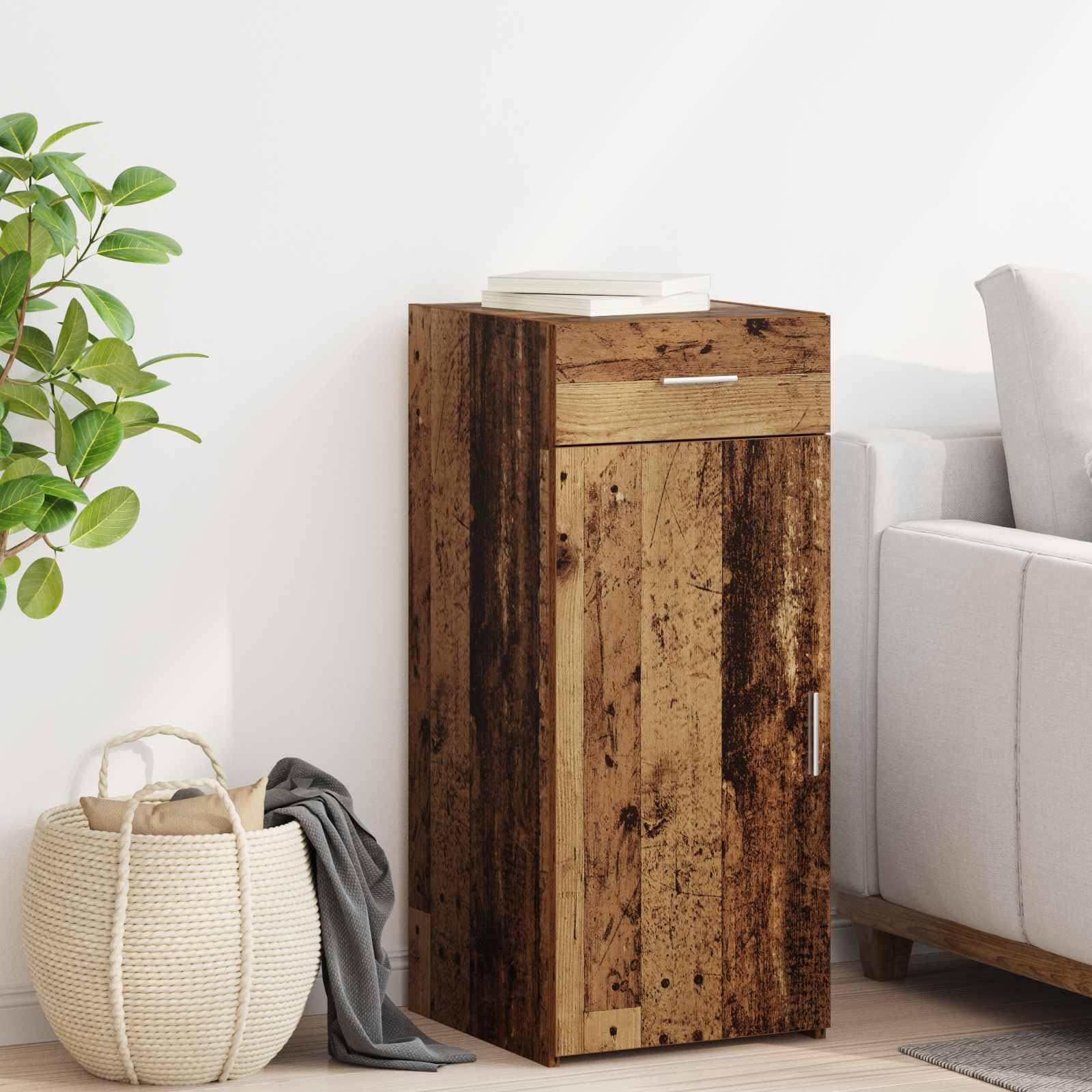 Makastle Armoire de Rangement avec tiroir Bois Ancien 40 x 42,5 x 93 cm
