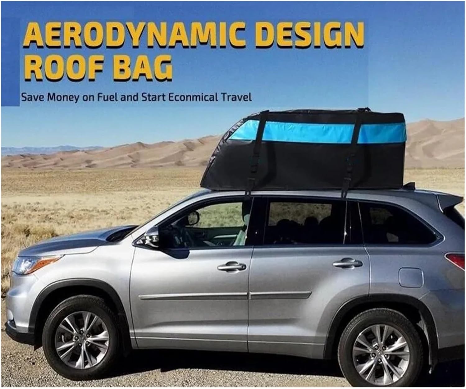 132x97x46cm Universal Large Protected Car Cargo Roof Bag Carrier Cargo Luggage Travel Bag for SUV Vehicles(Anti-Slid Mat)