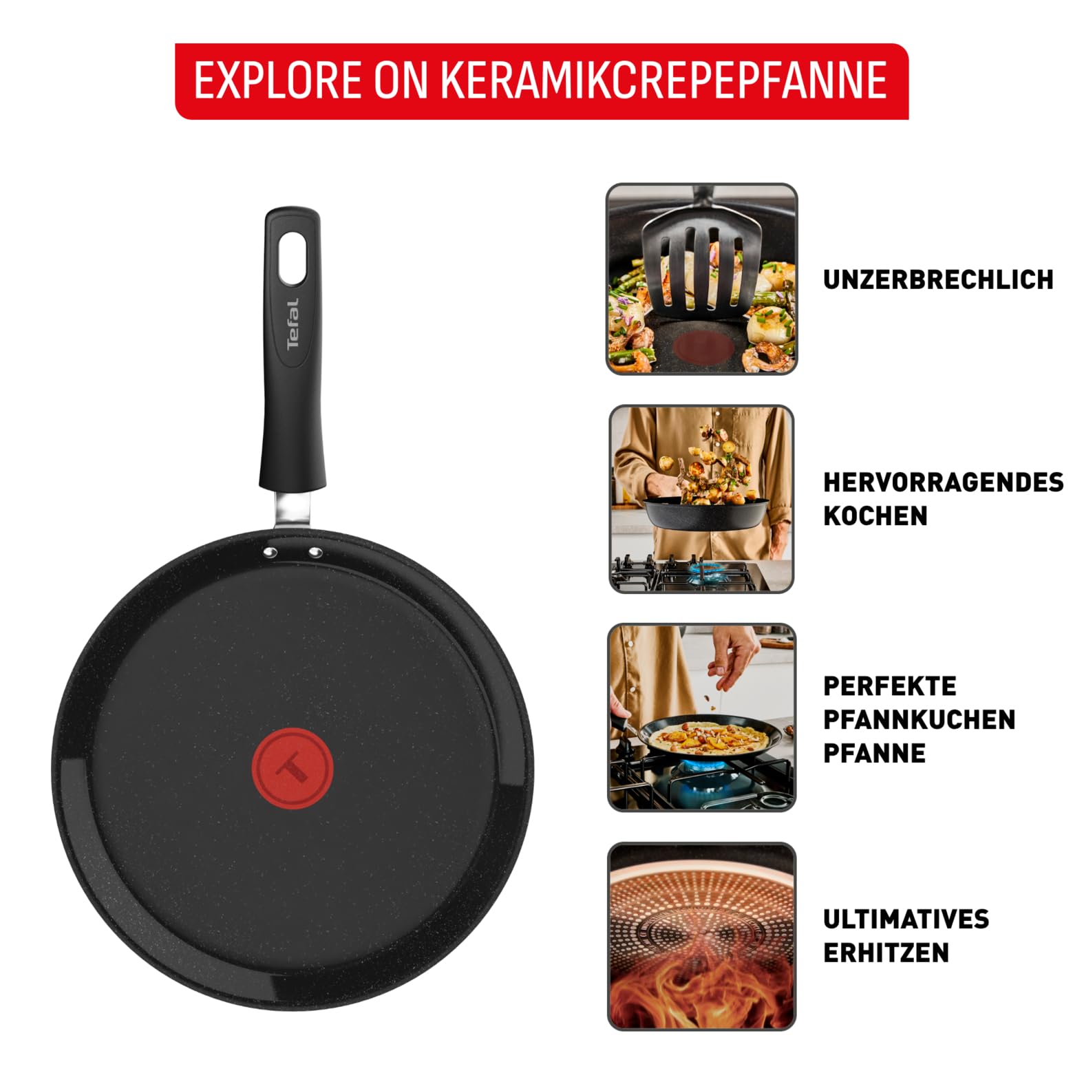 Tefal Explore On Keramikcrêpepfanne 28 cm – Bild 2