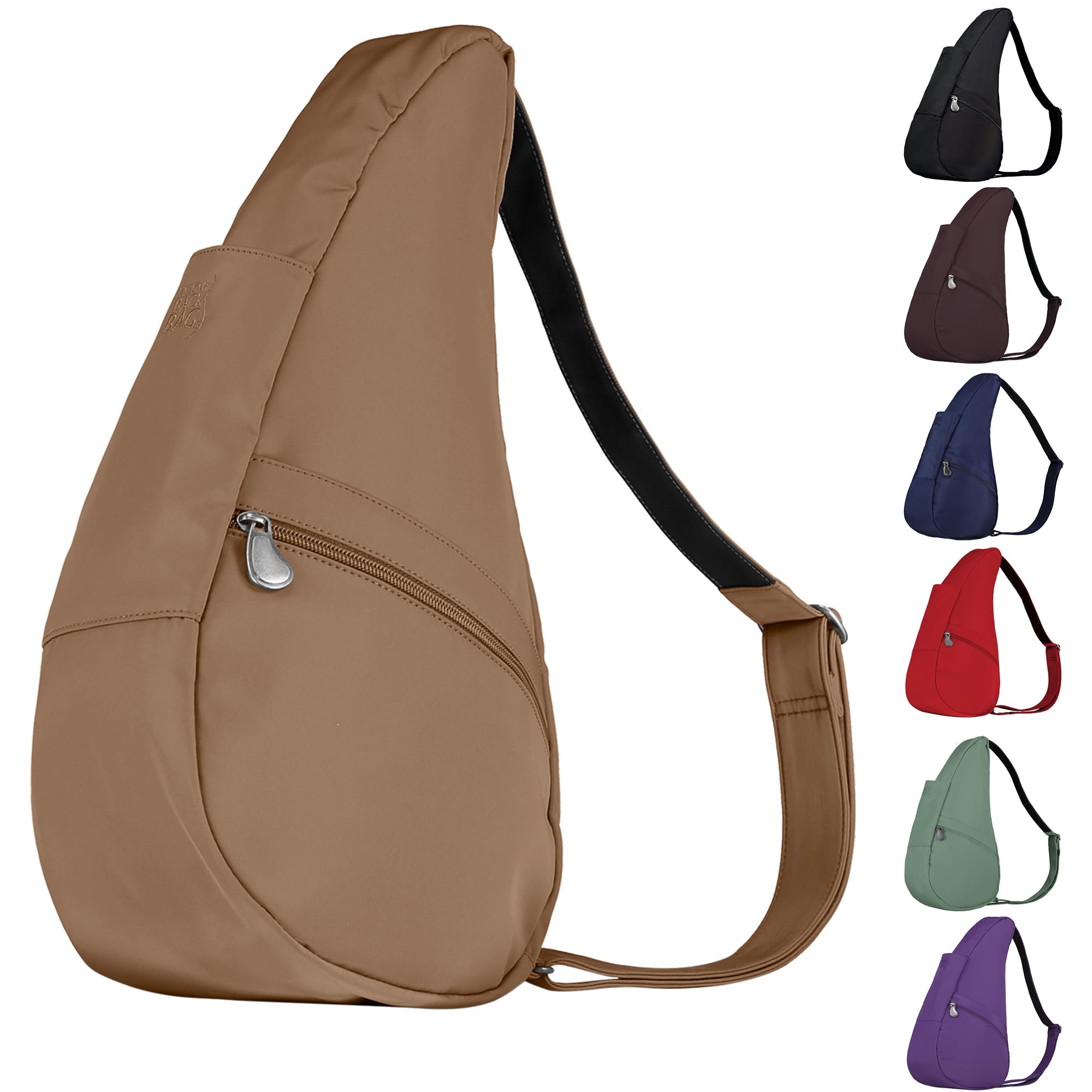 AmeriBag 15 Microfiber Healthy Back Bag Ergonomic Crossbody Sling for Everyday Use Travel Walking Comfort