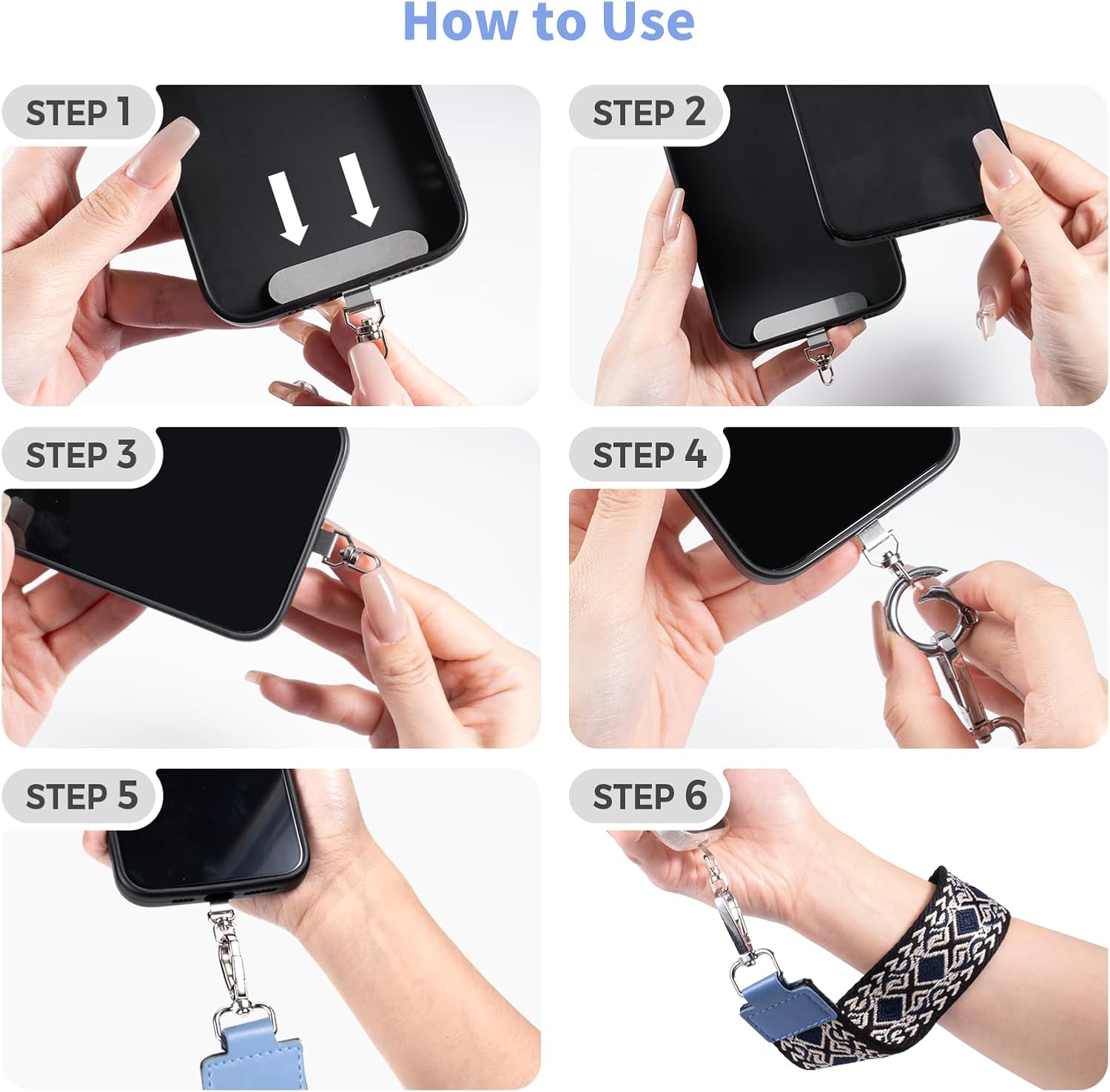 Clip and Go Strap for Phone with Wallet Crossbody Phone Lanyard with Anti-Theft Zipper Pouch Detachable Quilted Wrist Wallet with RFID and ID Window for Daily Travel. - Image 8