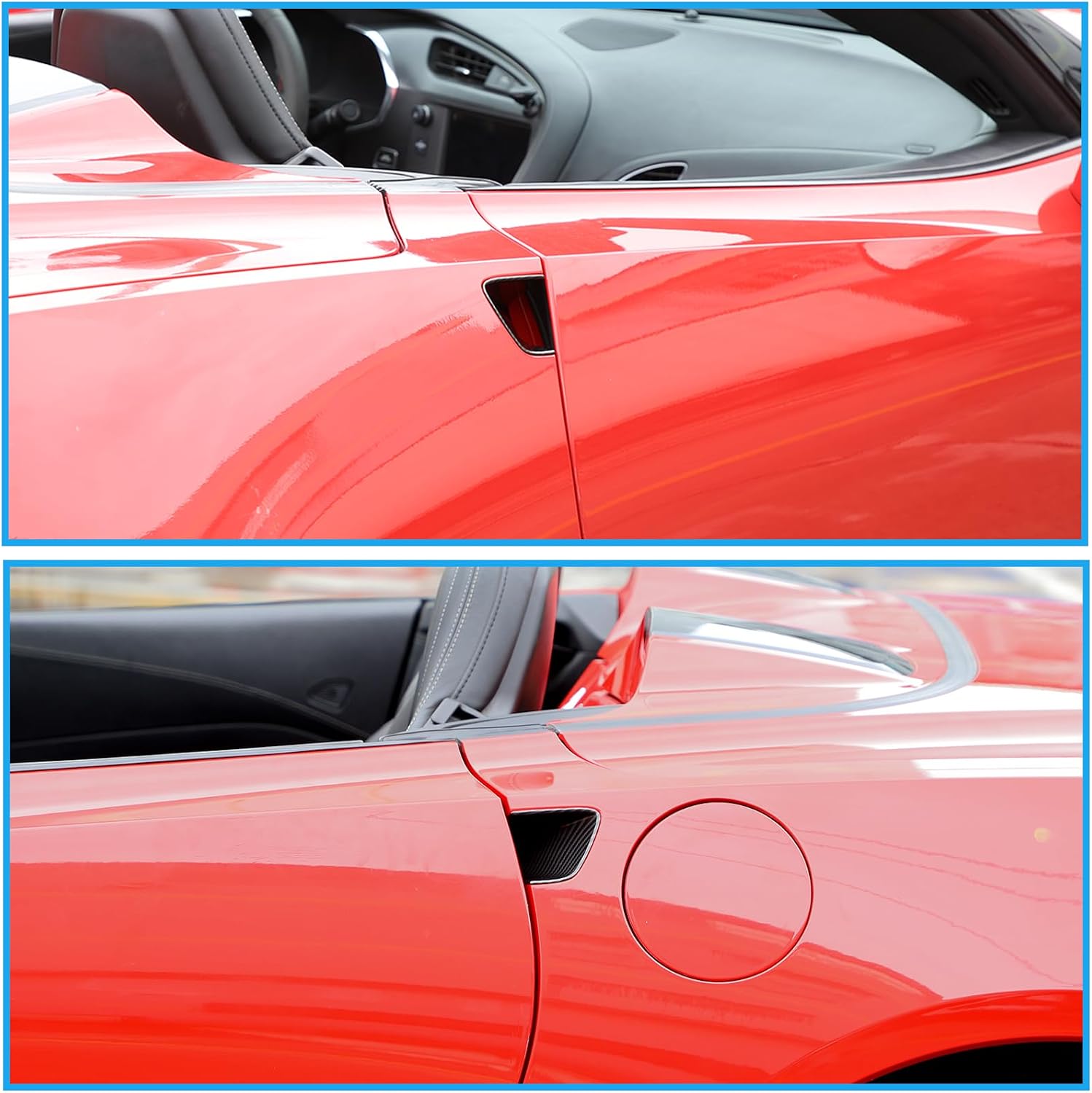 Exterior Door Handle Cover Trim ABS 2PCS Compatible with Corvette C7 Stingray 2014-2019 Outer Door Bowl Anti-Scratch Protection Cover Trim Accessories (ABS Carbon)