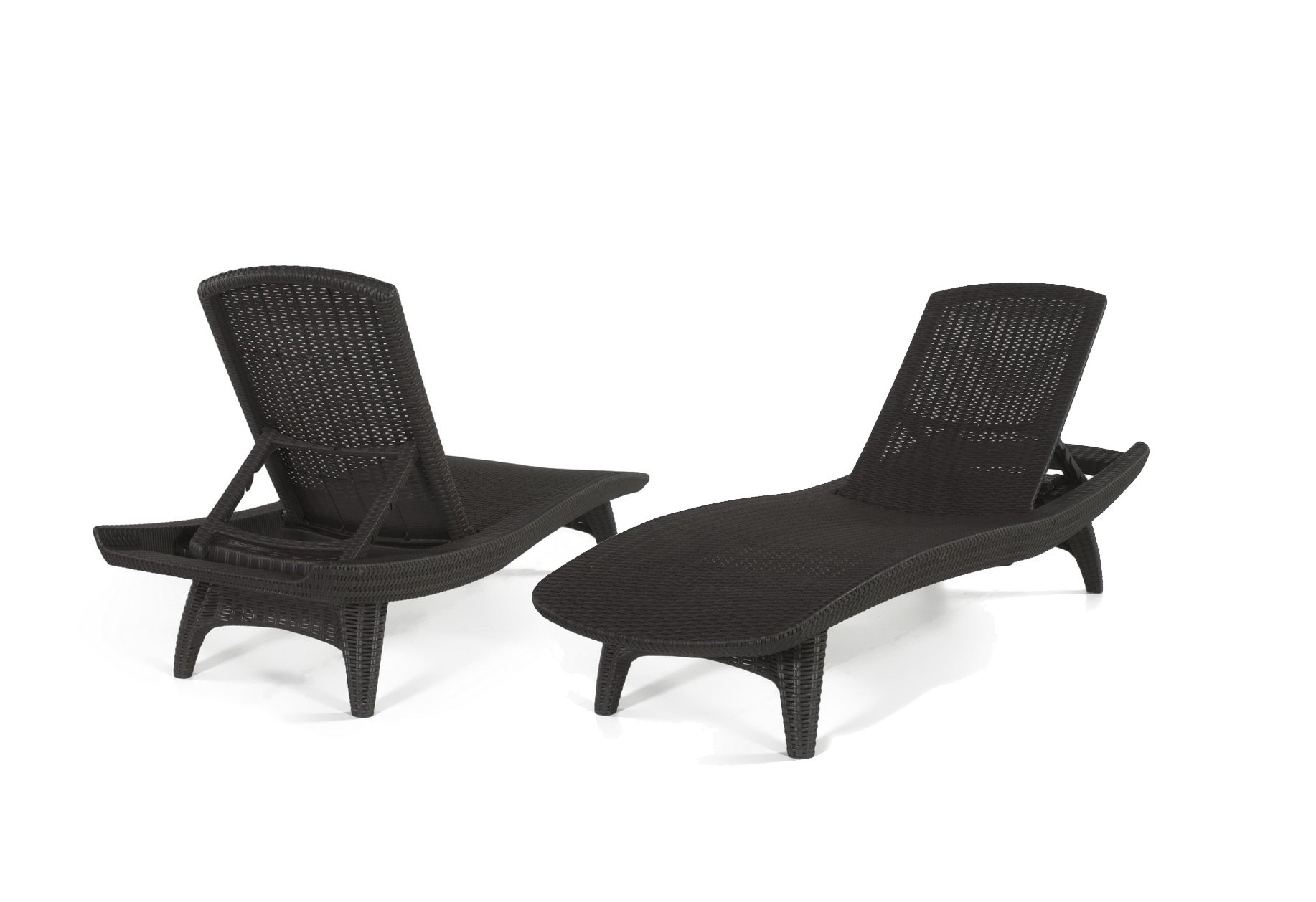 Buy Keter Set of 2 Pacific Sun Lounge Outdoor Chaise Pool Chairs with Resin Rattan Look and