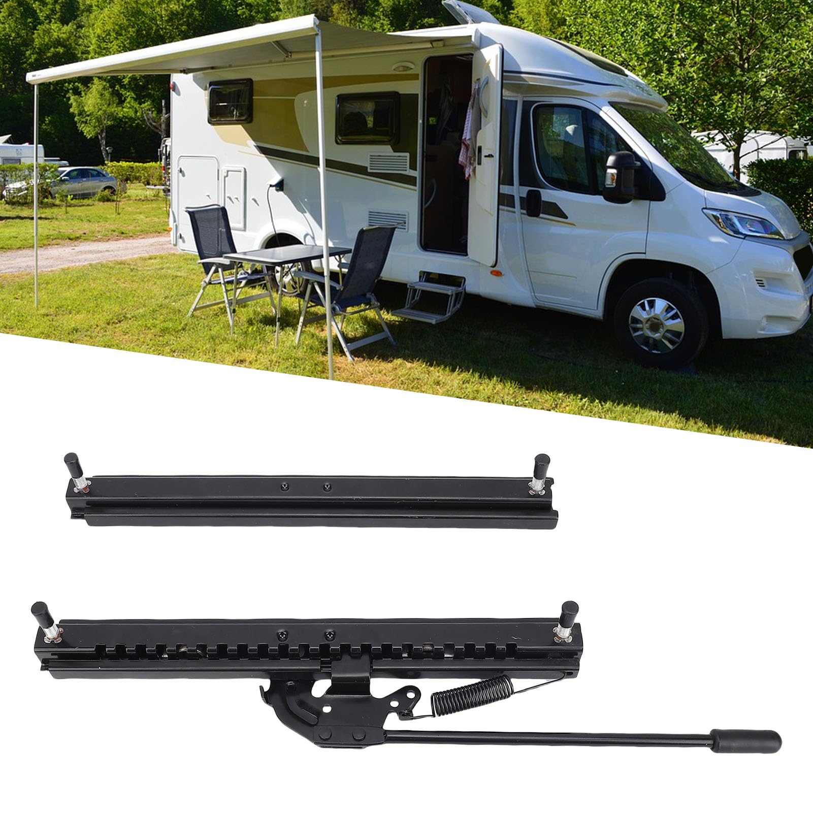 Fydun Juego de Rieles de Asiento Deslizantes Ajustables, Rieles de Acero Laminados en Frío de 320mm para Coche RV