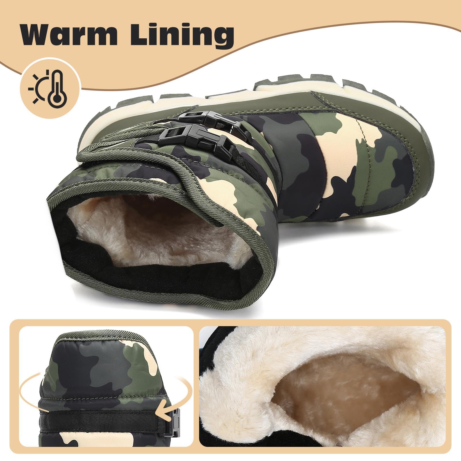 Mishansha Stivali Neve Bambini Stivaletti Ragazze Doposci Scarponcini Imbottiti di Pelo Scarpe Invernali Comodi Caldi e Antiscivolo