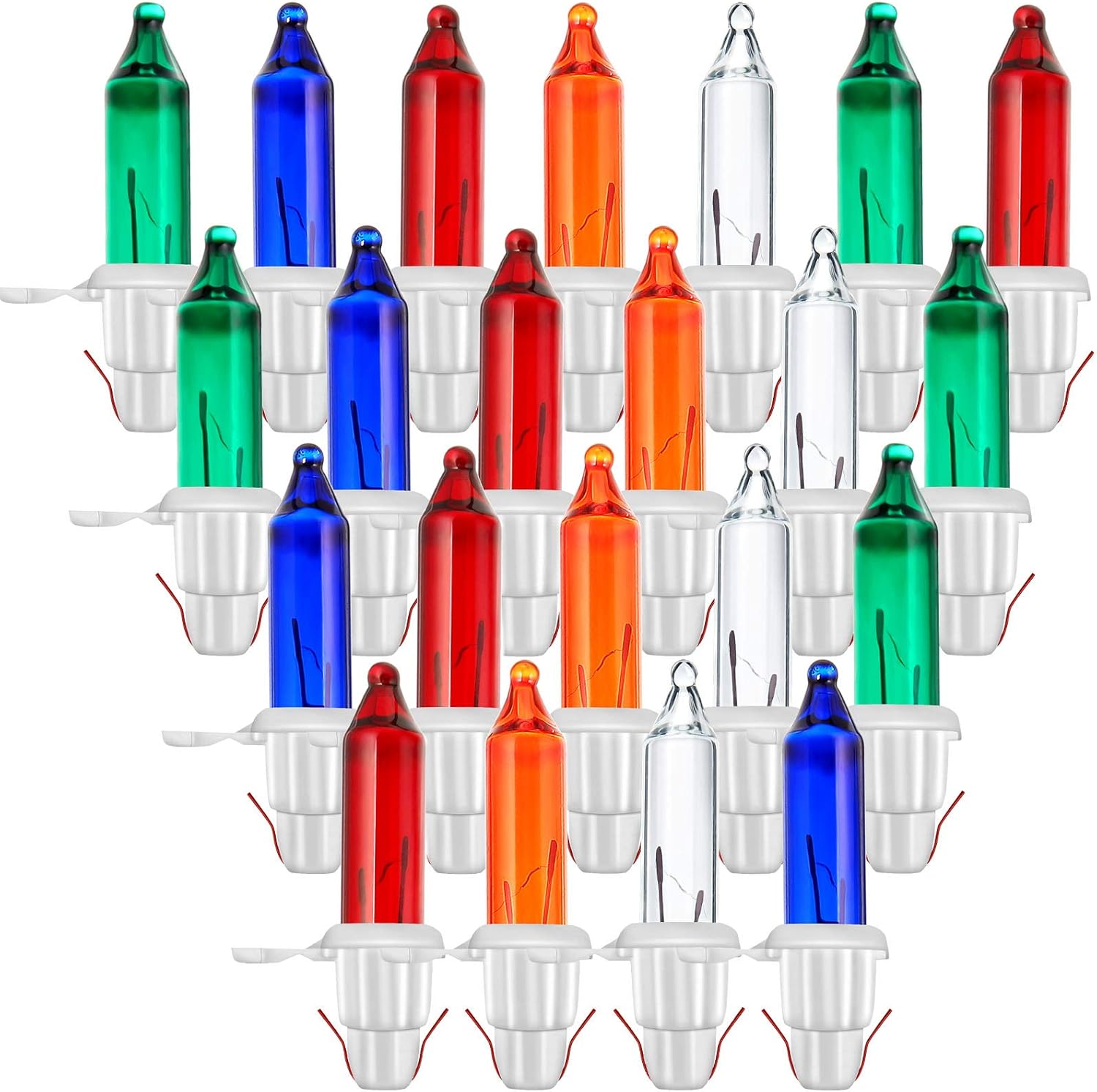 Mudder 60 Count Replacement Christmas Tree Light Bulbs 2.5v