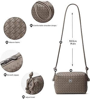 Woven Crossbody Bags for Women: Vegan Leather Handbag - Handwoven Small Purse - Trendy Shoulder Bag