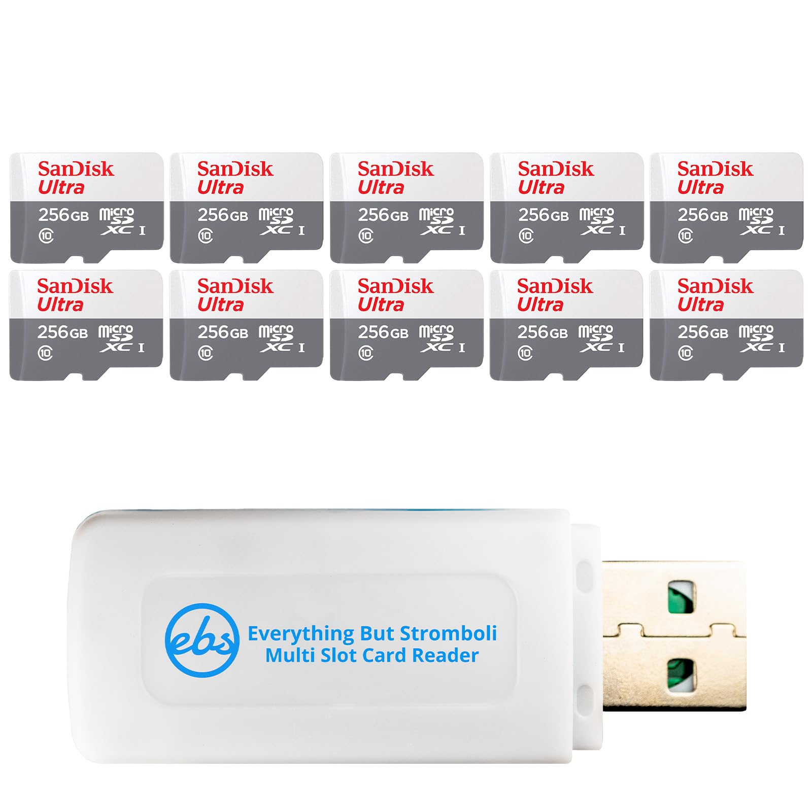 SanDisk UHS-I Ultra Class 10 Lot de 10 cartes mémoire microSD pour