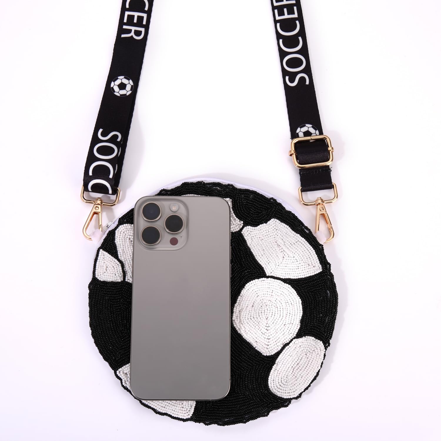 Beaded Sports Purse for Women Baseball Football Crossbody Purse Game Day Shoulder Bag Football Baseball Mom Fans Gifts