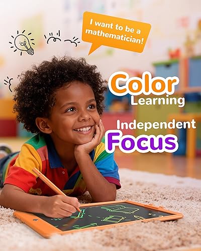Vista 68 de KOKODI Tableta de escritura LCD, regalos para niños y niñas de 3 años, tableta de dibujo colorida de 10 pulgadas, almohadillas de dibujo Azul