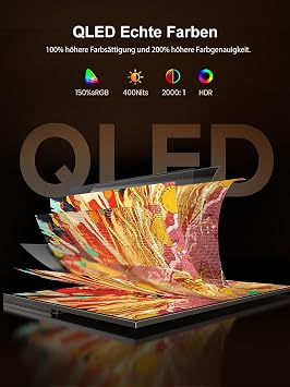 Uperfect 16 Inch 2K 144Hz QLED Portable Monitor 150% sRGB 2000:1 400 Nits 2560x1600 16:10 0.1ms Display Integrated Mount Mini HDMI USB C for PC Laptop Mobile Phone Xbo Switch PS4/5 VESA Compatible