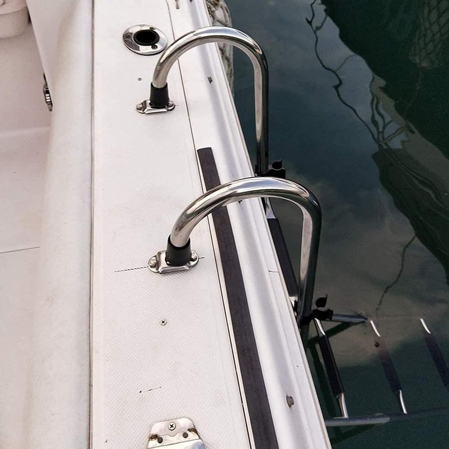 Scala per barche – Scala marina pieghevole in acciaio inox per un facile imbarco, adatta per banchina, ponte navale e accesso a poppa