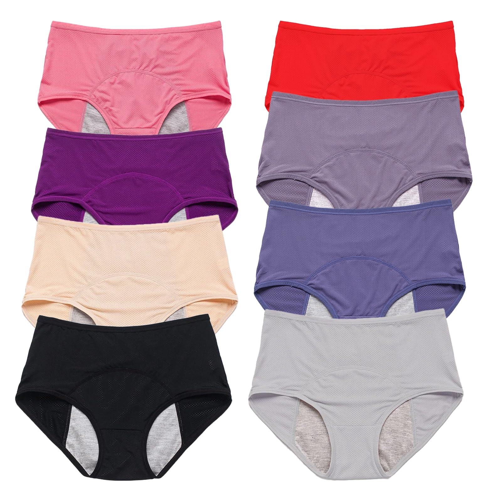 Ropa Interior cómoda y discreta a Prueba de Fugas, Bragas de Cintura Alta for incontinencia Menstrual, Bragas for Mujeres Mayores de 60 años(Mix,2X-Large)