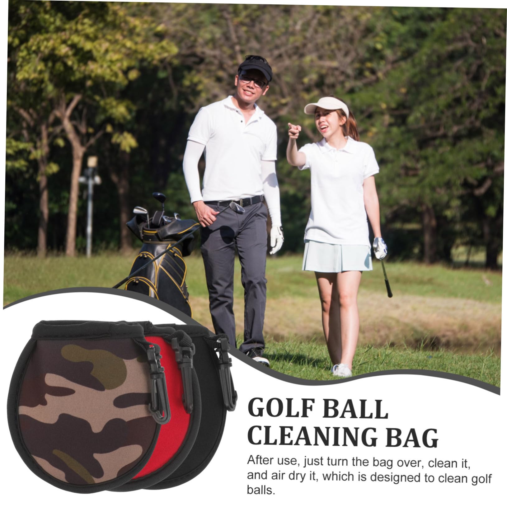 Abaodam Bolsa Limpiadora De De Golf Lavadora De Golf Arandela Pequeño Llave Lavadora De De Golf Bolsa para Limpiar De Golf Neopreno
