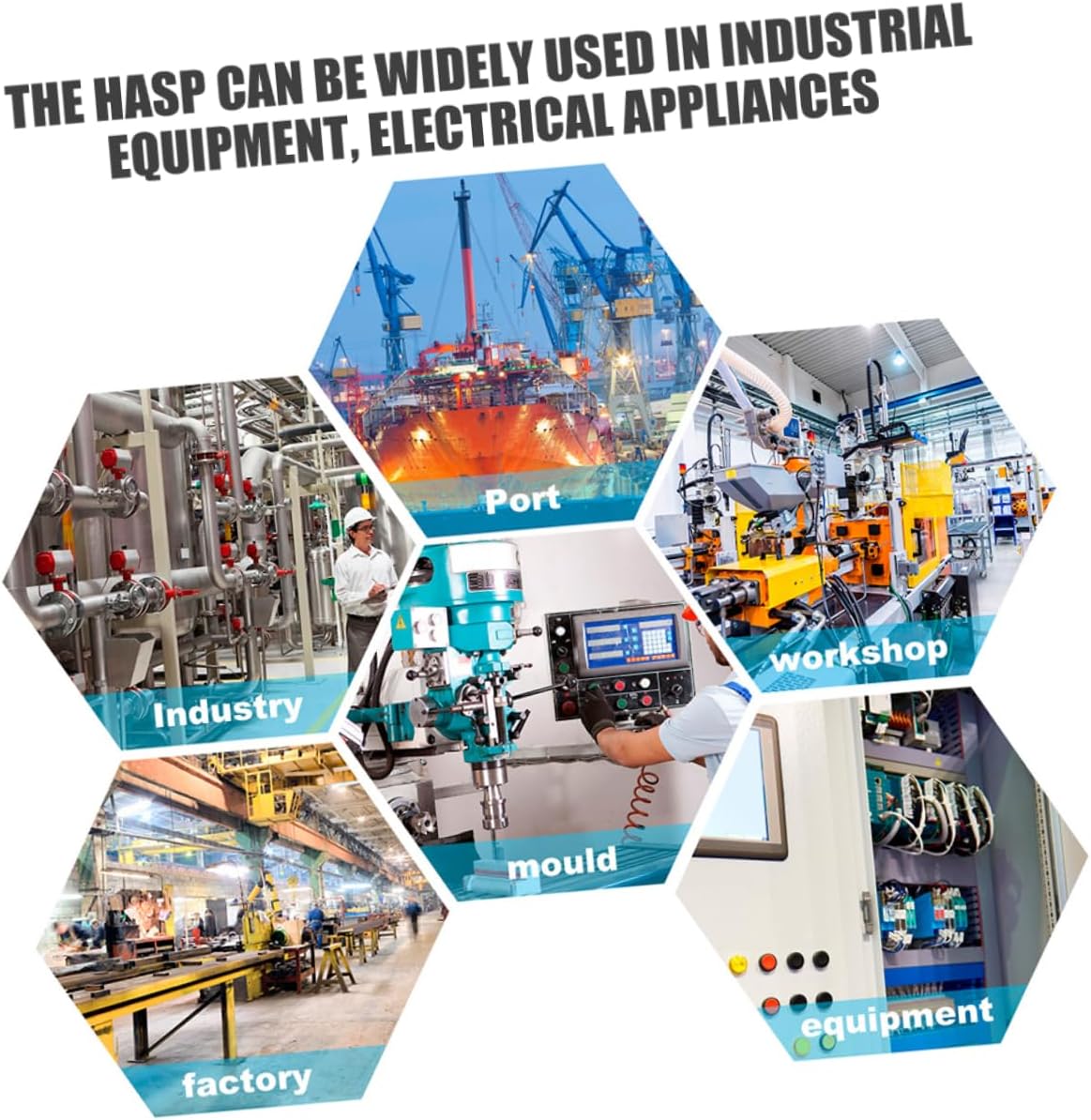 Gatuida 6pcs Double-end Aluminum Hasp Lock Security Hasps for Enhanced Safety and Convenience for Industrial Use Lightweight Design