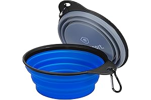 Stansport Collapsible Silicon Travel Bowls (2-Pack, Grey and Blue