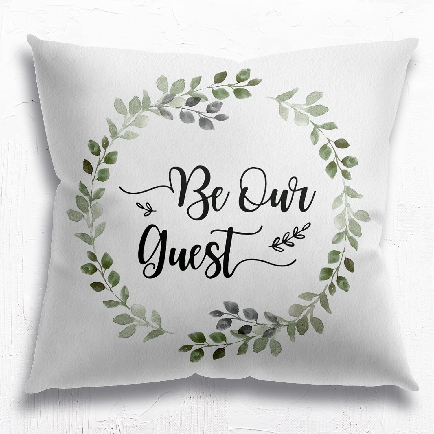 Knibeo Be Our Guest Pillow Covers, 18''x18'' Decorative