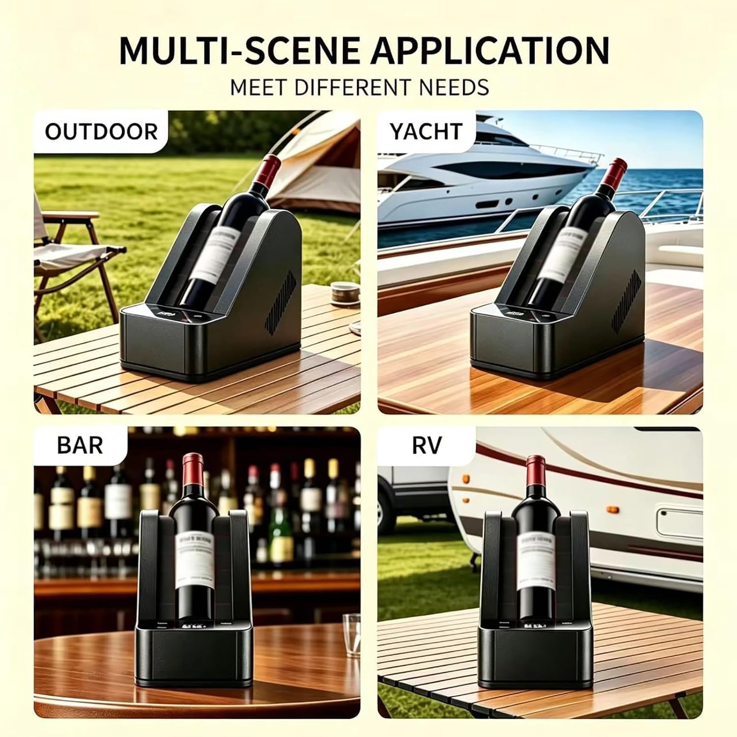 Enfriador de vino eléctrico, enfriador de vino portátil y champán